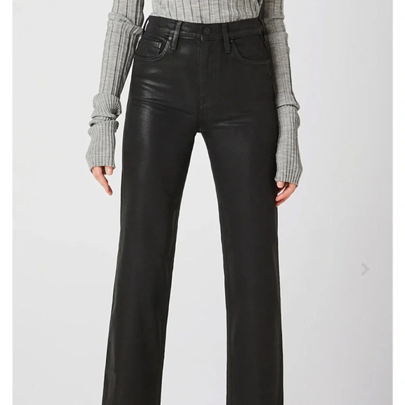 Hudson Noa Mid-Rise Crop Black Coated Jeans Size 25 - Picture 3 of 10